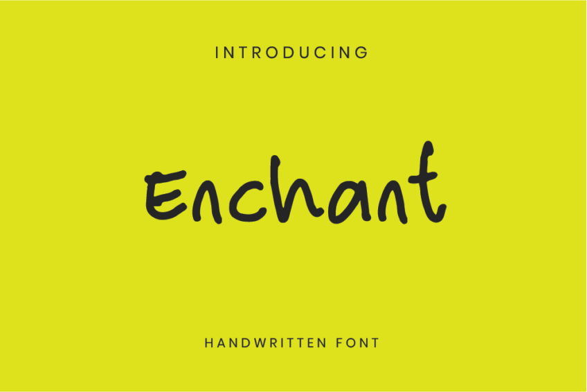 Image Preview of Enchant Handwritten Font - A Font that Looks Like Handwriting Word