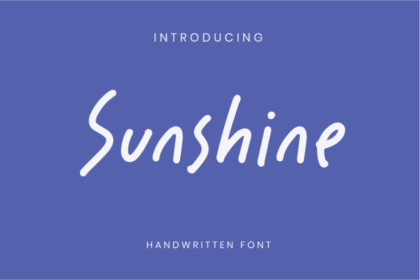 Image Preview of Sunshine Handwritten Font - A Font that Looks Like Handwriting Word